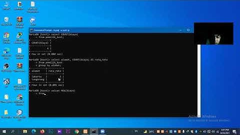 Menjalankan perintah Fungsi Agregat di DATA BASE MySQL - PRAKTIKUM 2 BASIS DATA 2