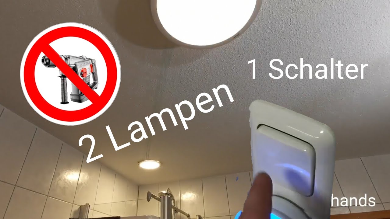 Genial: 1 Schalter und 2 Lampen ohne Kabel verlegen anschließen