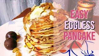 बिना अंडे का पैनकेक रेसिपी | how to make eggless pancakes in hindi | pancake without eggs at home