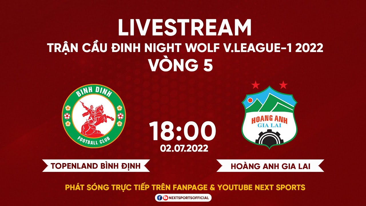 TRỰC TIẾP I TopenLand Bình Định – Hoàng Anh Gia Lai (Bản Chuẩn) I Vòng 5 Night Wolf V.League-1 2022