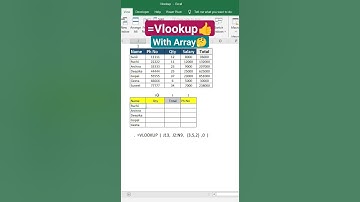 vlookup with array 🤔 #vlookup #excel #exceltricks #exceltips #viral #viralvideos