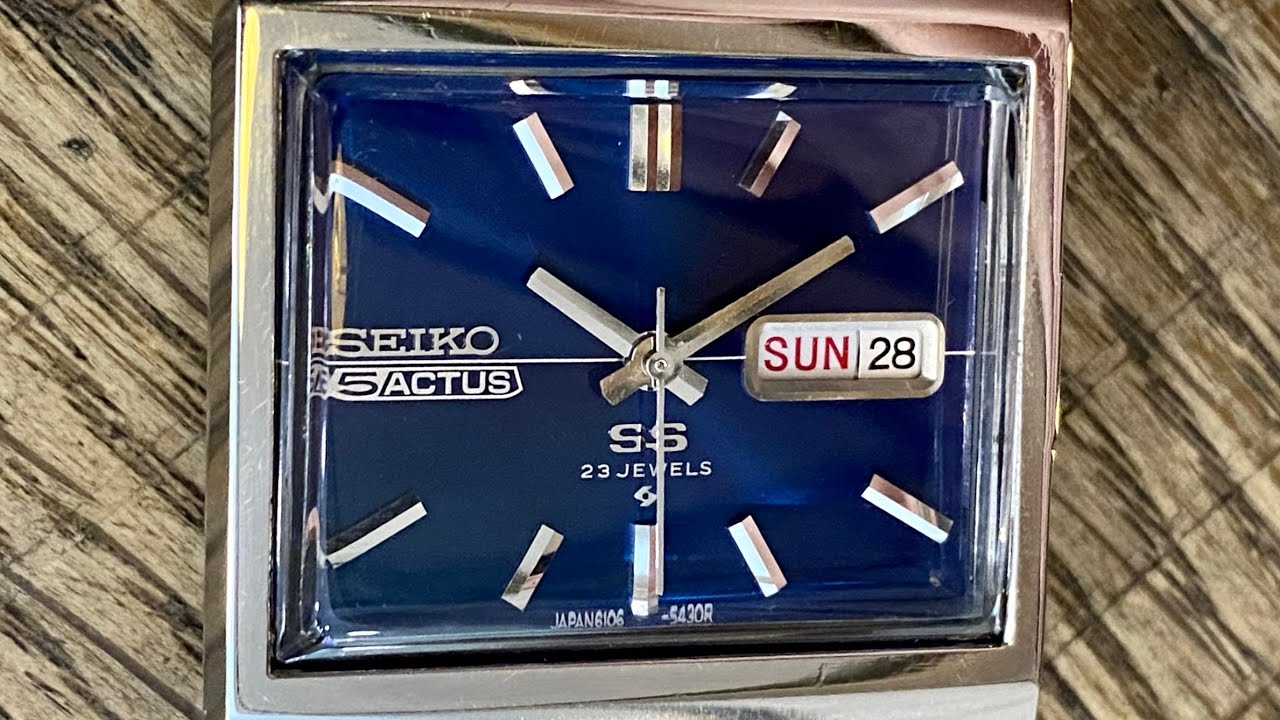 Vintage January 1972 Jumbo Blue Seiko 5 Actus 6106-5440 Automatic