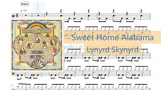Lynyrd Skynyrd - Sweet Home Alabama | Drum Sheet Music (98 BPM / Beginner Friendly)