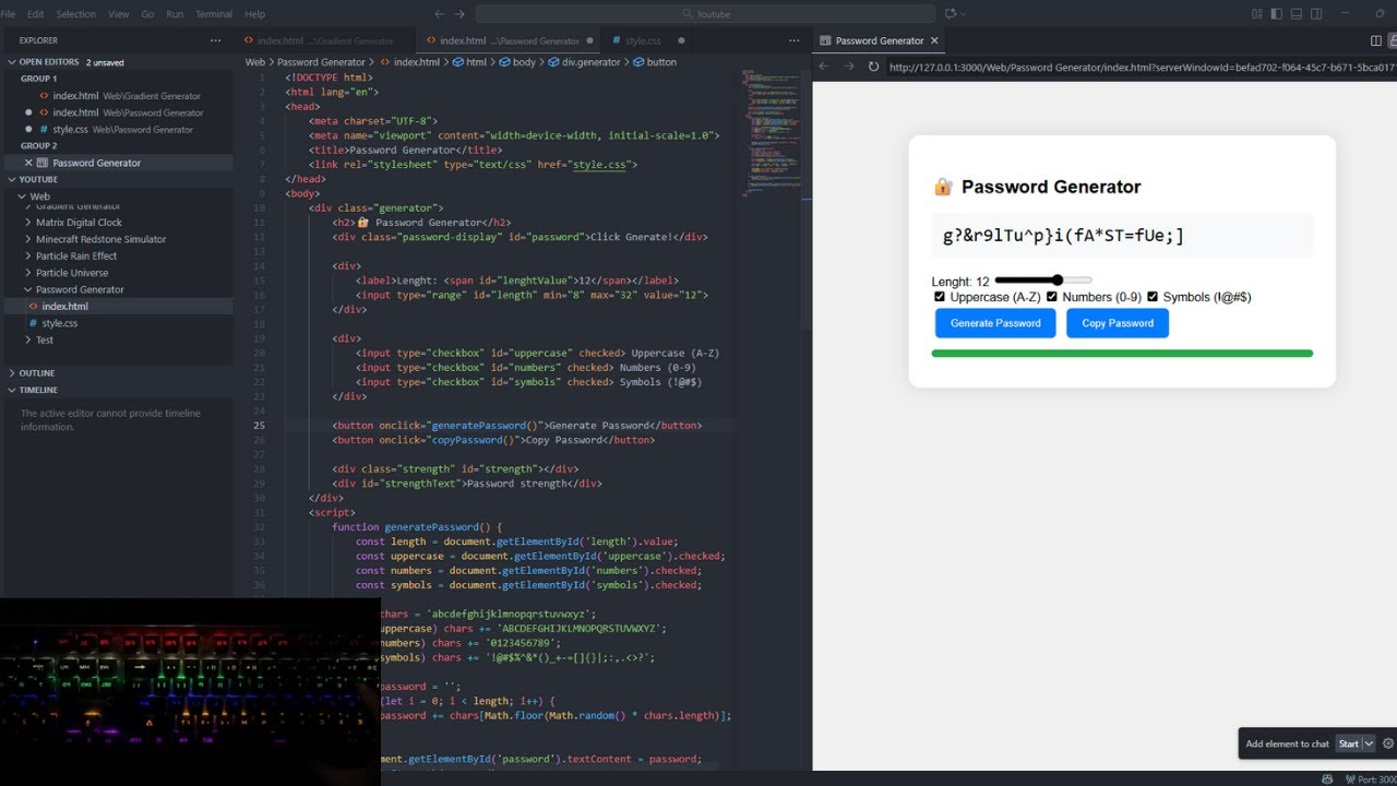 ASMR Coding - Password Generator Tool - No Talking - YouTube