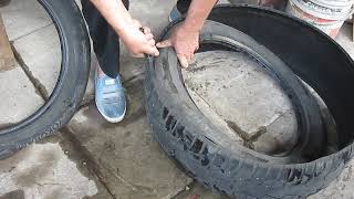 Емкость из авто покрышки за пару минутCut the container out of a car tire in a couple of minutes