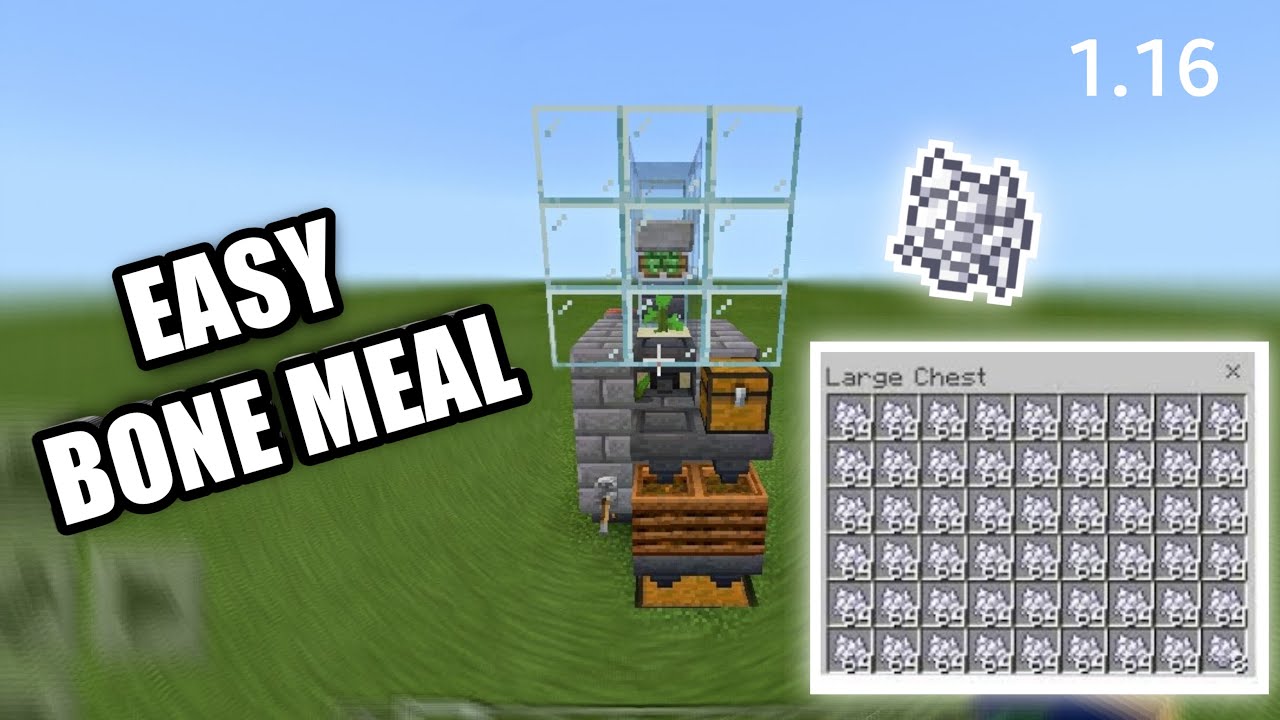 EASY AFK BONEMEAL FARM MINECRAFT 1.16.201 | PE / BEDROCK EDITION PS4 ...