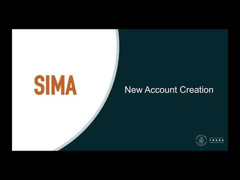 Getting Started with SIMA: New Account Creation