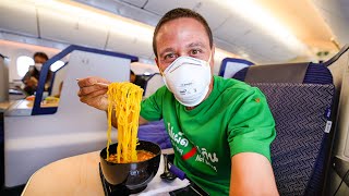 First Time Traveling Since Pandemic!! 🍜 ANA Business Class FOOD REVIEW!!