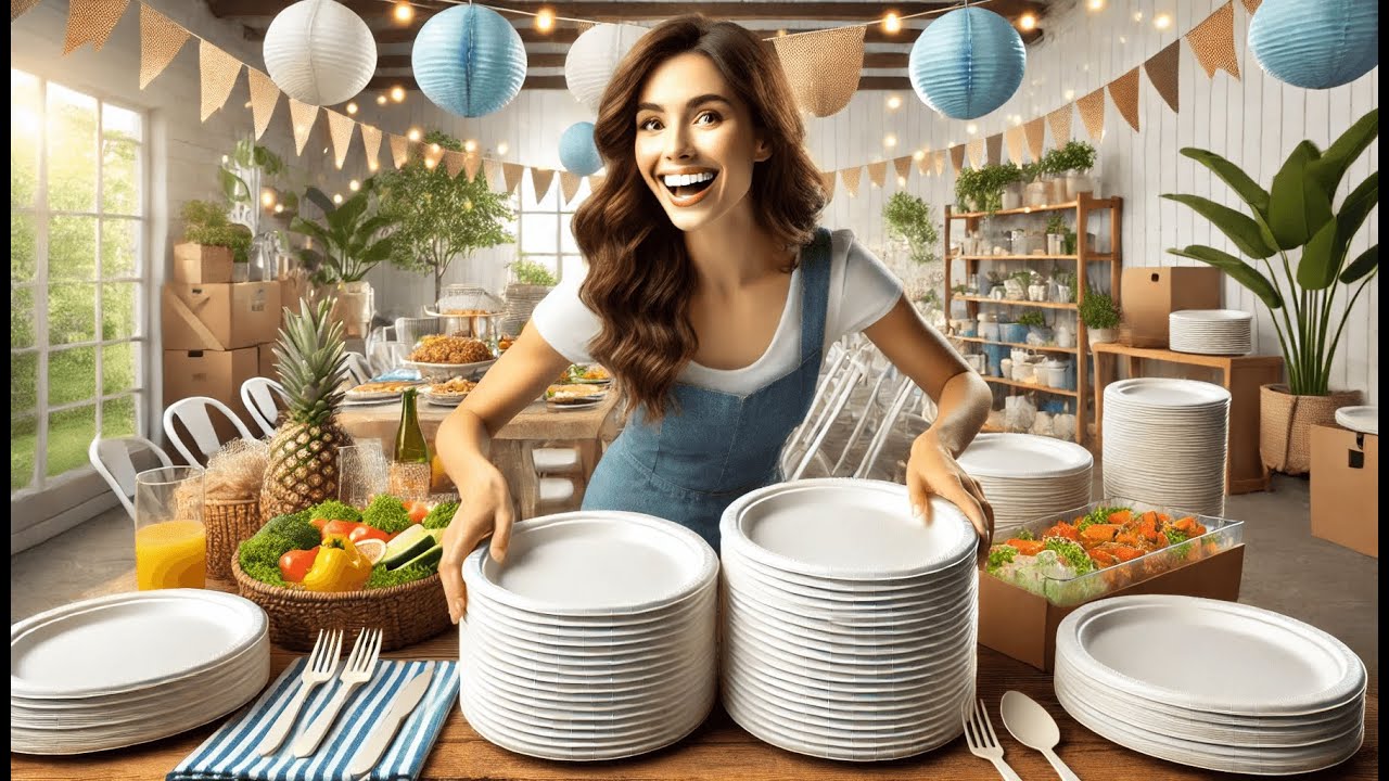 🍽️ Vplus 300 Pack 100% Compostable Oval Paper Plates | Best Oval Disposable Plates 🌿