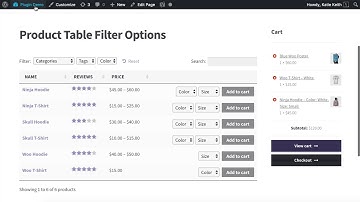 Adding Filters to a WooCommerce Product Table
