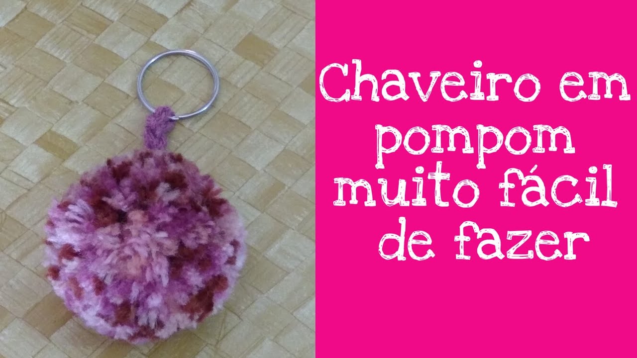 Chaveiro em Pompom e Crochê passo a passo.