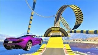 GTA V Mega Ramp On Jet and Boat Superheroes Stunt Map Racing Challenge #super cartoons Monster truck