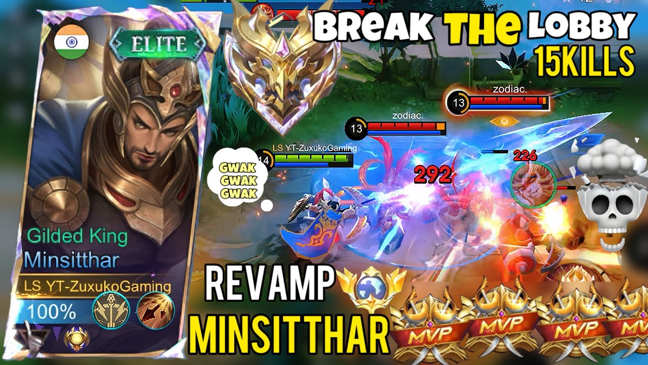 Minsitthar Be Like: 15 Kills not Easy Bruh😮‍💨 | Mythical Immortal Lobby Gameplay 2026 |Zuxukogaming|