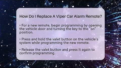 How Do I Replace A Viper Car Alarm Remote? - Talking Tech Trends