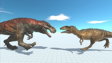 T-REX vs Carcharodontosaurus🦖🦐 - Animal Revolt Battle Simulator