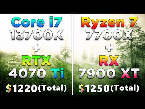 Core i7 13700K + RTX 4070 Ti vs Ryzen 7 7700X + RX 7900 XT | PC Gameplay Tested