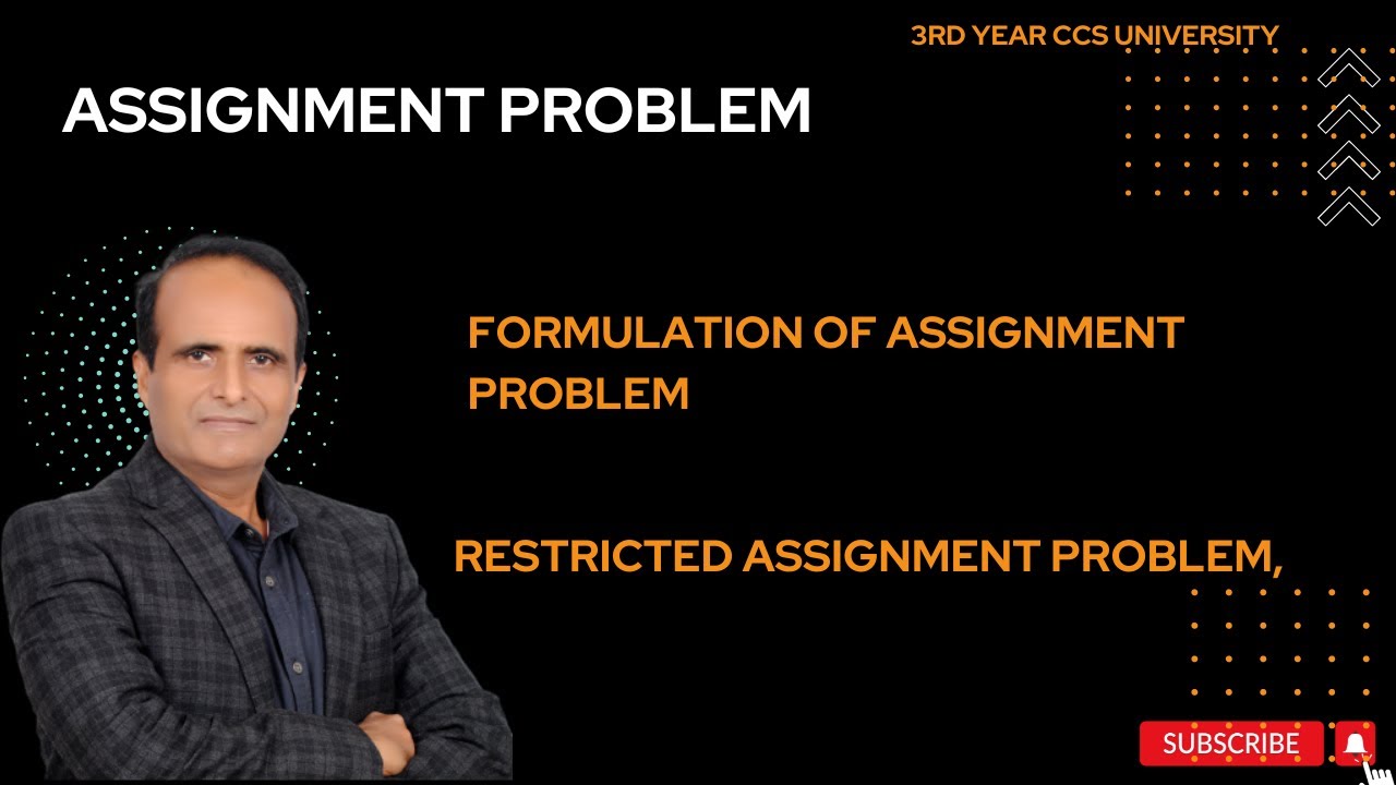 mathematical formulation of assignment problem pdf