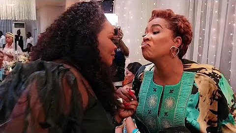 SEE HOW FATHIA BALOGUN GREETED BIMBO OSHIN @ AMALAZONE BIRTHDAY PARTY