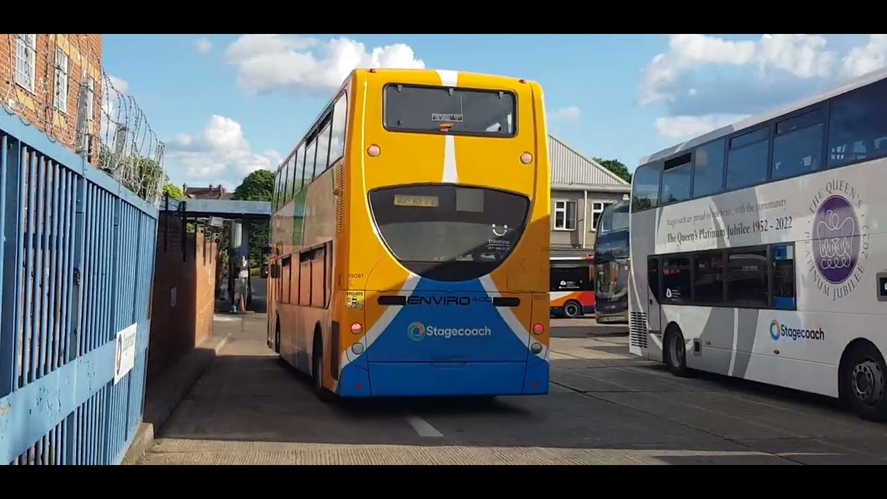 Here is the new livery stagecoach bus 19081 in Aldershot Bus Garage ...