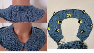 40 beden yakadan örme hırka modeli, iki şişle örgü yelek kazak modelleri, #knitting