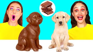 Real Food vs Chocolate Food Challenge | Funny Moments by DoDo Challenge