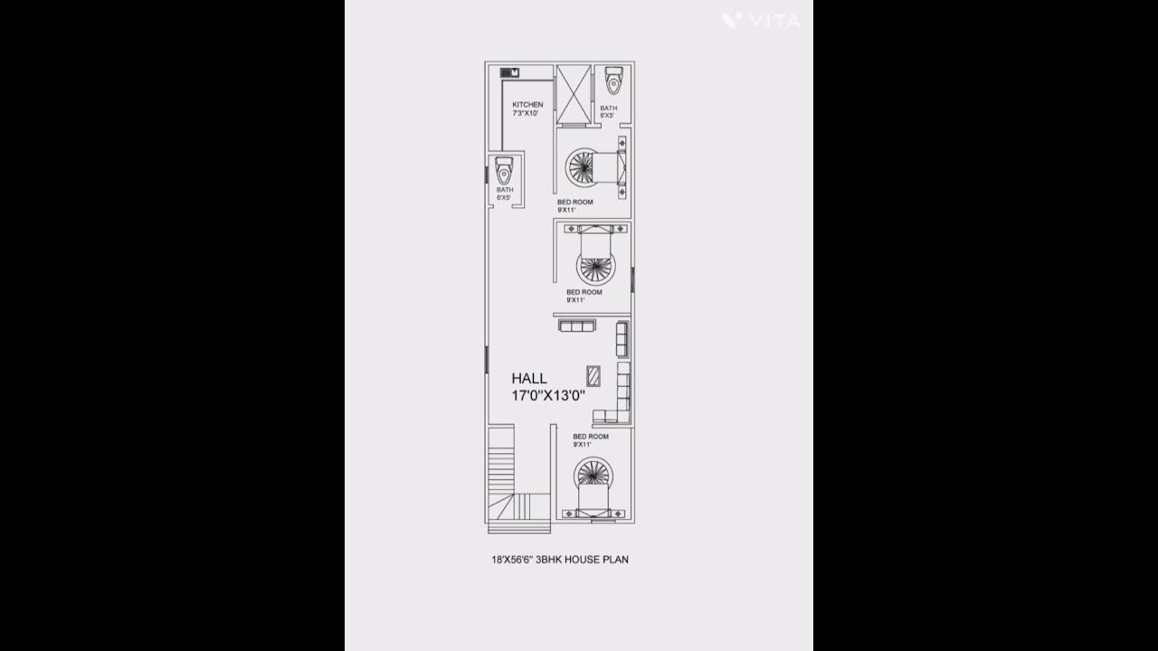 18x55-3bhk-2d-house-plan-18x55-ghar-ka-naksha-house-plan-youtube