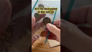 Retro Beauties! 1972 P&D Uncirculated US Mint Coin Set #coincollectinghobby #crinkleasmr