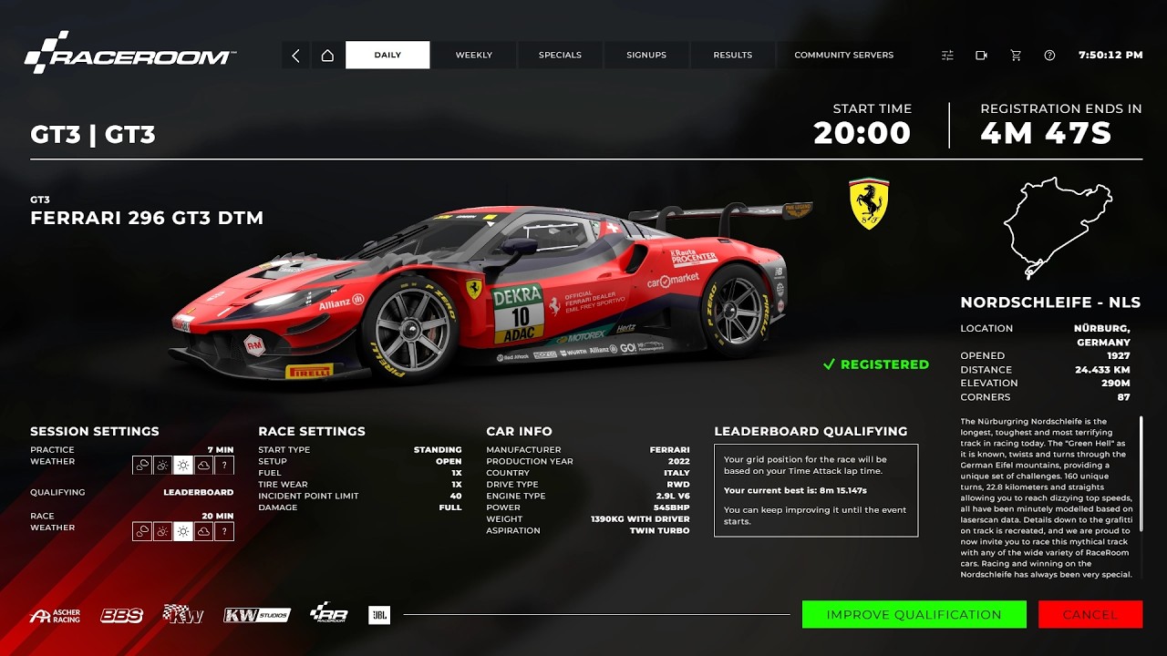 Raceroom Racing Experience. Bathurst Mount Panorama. Ferrari 296 DTM