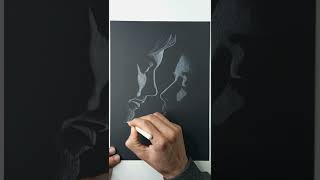 Couple Scenery Drawing / Black Paper Art