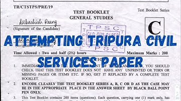 Attempting Tripura Civil Services Paper 2019