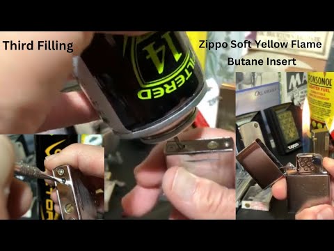 Filling Our Zippo Soft Yellow Flame Butane Insert For The Third Time