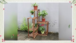 Unho Wood Corner Plant Stand