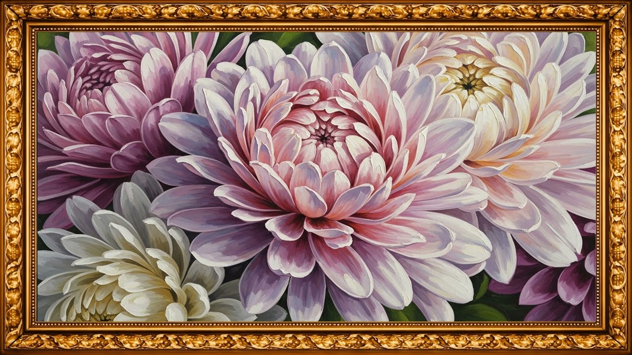 Large Layered Blossoms – Gallery Style Botanical Oil Painting