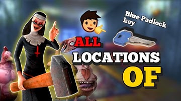 All locations of Blue padlock key in evil nun 2