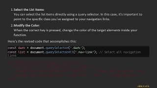 How to Fix the Color of List Items Not Changing in JavaScript