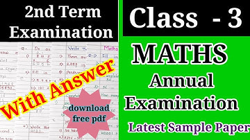 Class-3  MATHS Annual Examination question paper | Class-3 maths 2nd term paper