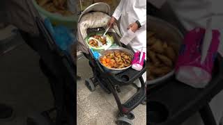 Street food but baby stroller . اكل شوارع لكن عربة اطفال