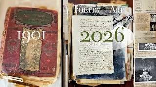 Antique Book Turned Poetry Art Journal - Abstract Art Inspired By Collection c. 1901-1927