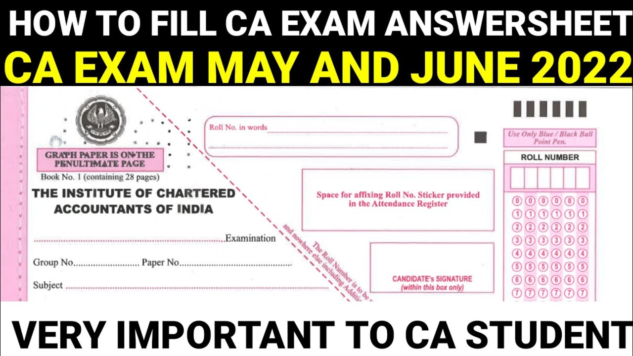 Live Demo :- How To Fill Details In CA Exam Answersheet May And June 2022