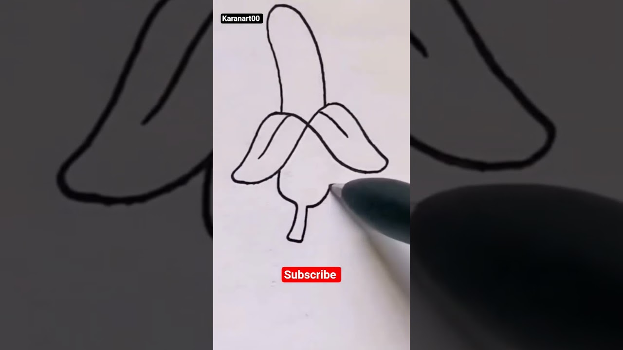 banana 🍌 ka chitra steps by step banana sikhe 