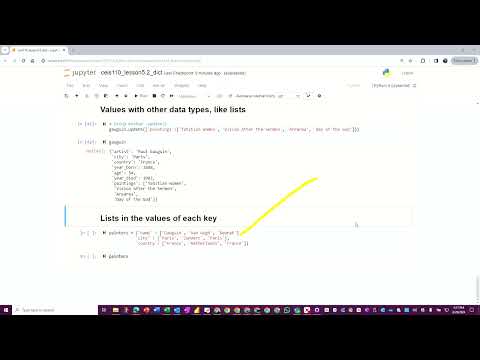 CEIS110 Python dictionaries - Values data types
