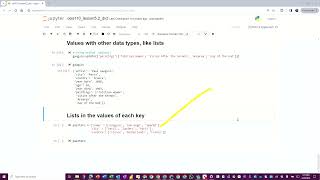CEIS110 Python dictionaries - Values data types