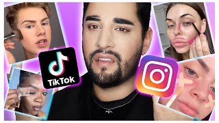 MORE TIKTOK AND INSTAGRAM HACKS! | Pro MUA Reacts #MAKEUP