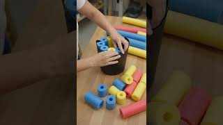 She Turned Pool Noodles Into a Christmas Porch Decoration