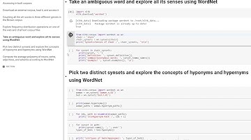 MyVideo Take an ambiguous word and explore all itssenses using WordNet