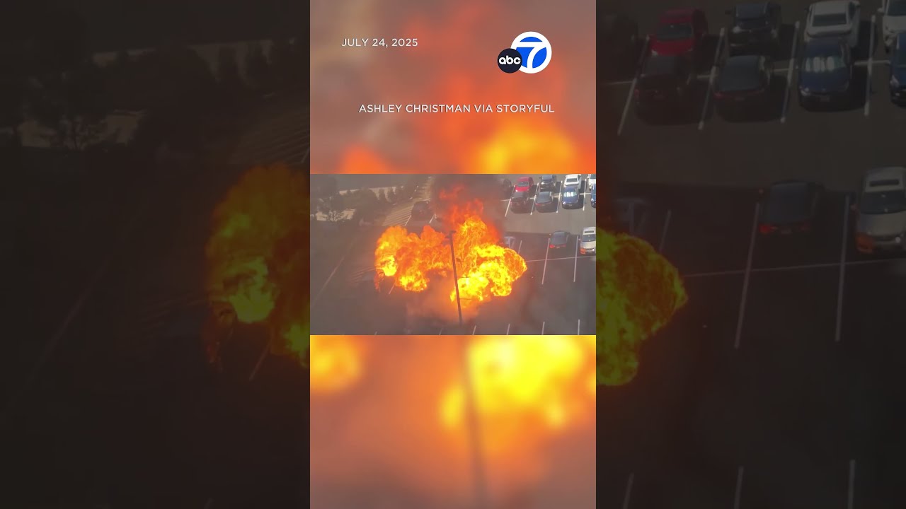 Car Explodes In Giant Fireball