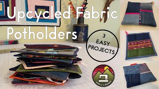 Upcycled Fabric Potholders in 3 Easy Projects by Noelle O Designs 13,182 views 4 years ago 12 minutes, 30 seconds