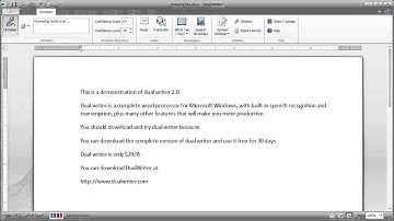 Dual Writer 2.0 Dictation Demo with Voice Commands for Editing