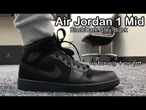 air jordan 1 mid black dark grey