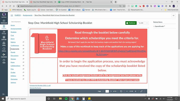 Step One - Scholarship Applications